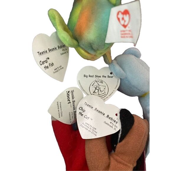 Lot of 4 Mini Ty Beanie Baby Plush Collectible Tag Error Misspellings Vintage Y2 - Picture 8 of 10
